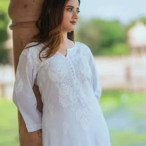 Noor-e-Ivory Handcrafted Chikankari Kurti