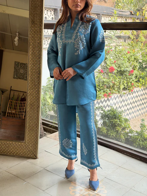 Sage Serenity Chikankari Co-ord Set